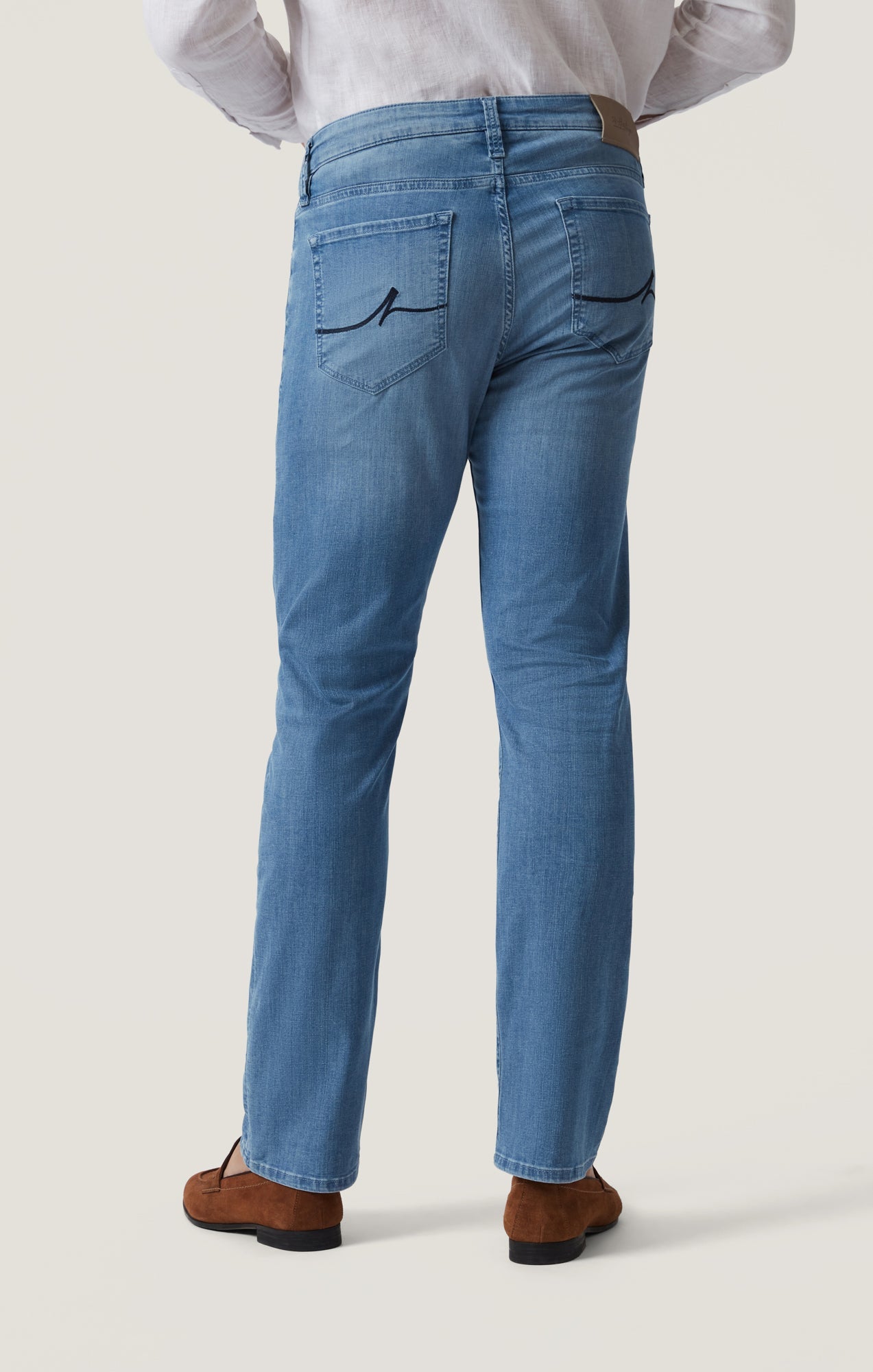 34 Heritage Courage Straight Leg Jeans in Mid Blue Kona