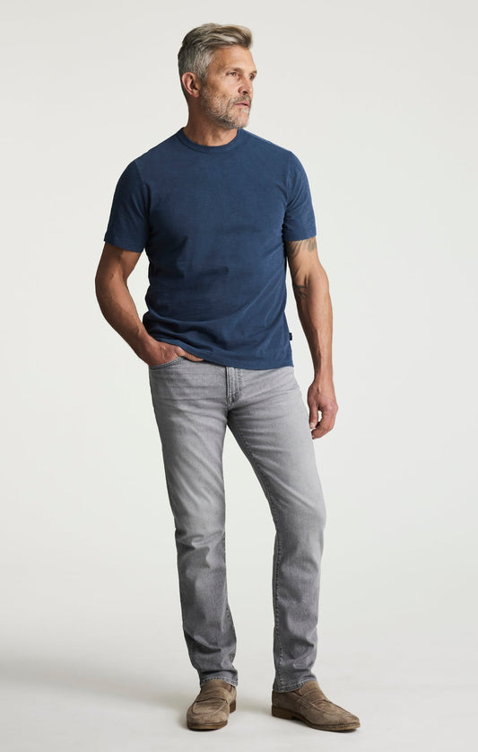 34 Heritage Courage Straight Leg Jeans In Light Smoke Brushed Urban