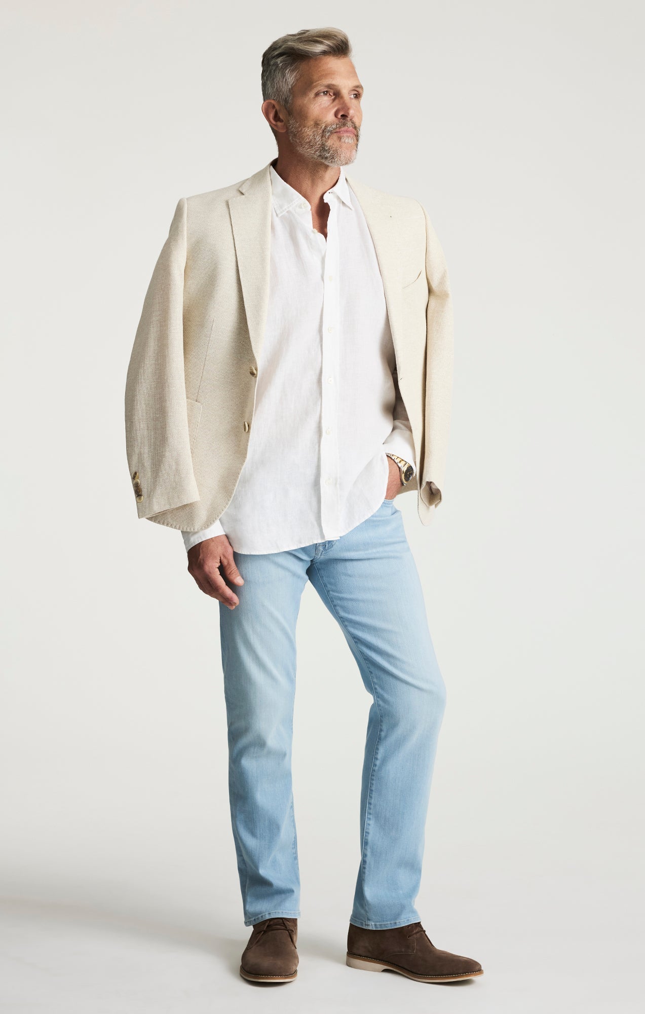 34 Heritage Courage Straight Leg Jeans In Bleached Urban