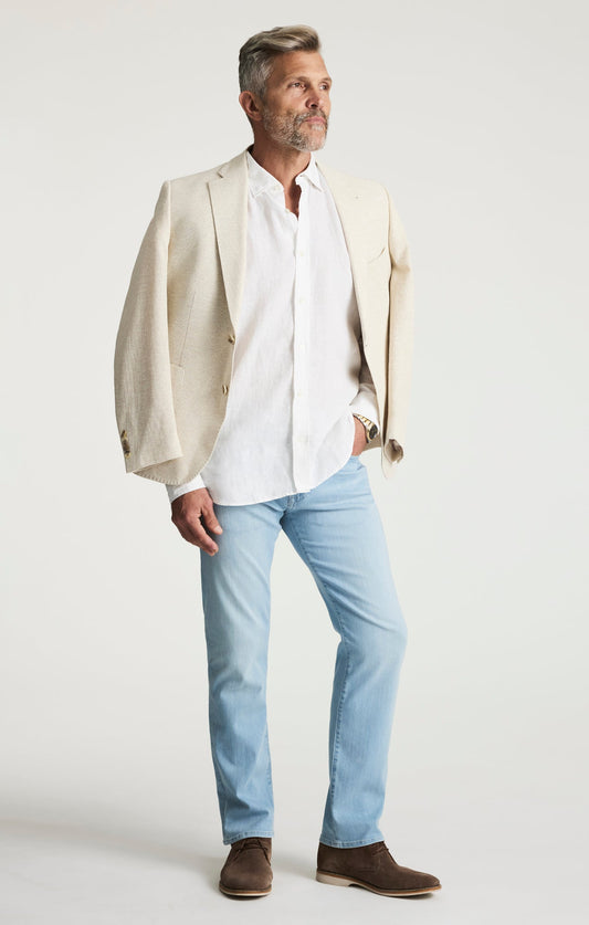 34 Heritage Courage Straight Leg Jeans In Bleached Urban