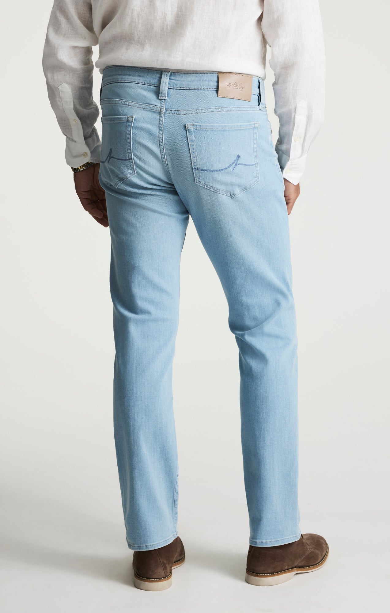 34 Heritage Courage Straight Leg Jeans In Bleached Urban