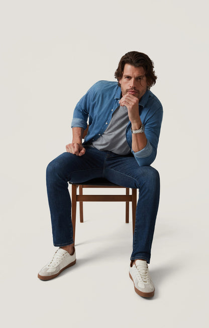 34 Heritage Courage Straight Leg Jeans in Deep Soft
