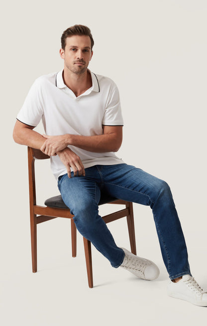 34 Heritage Courage Straight Leg Jeans in Dark Brushed Organic Ultra