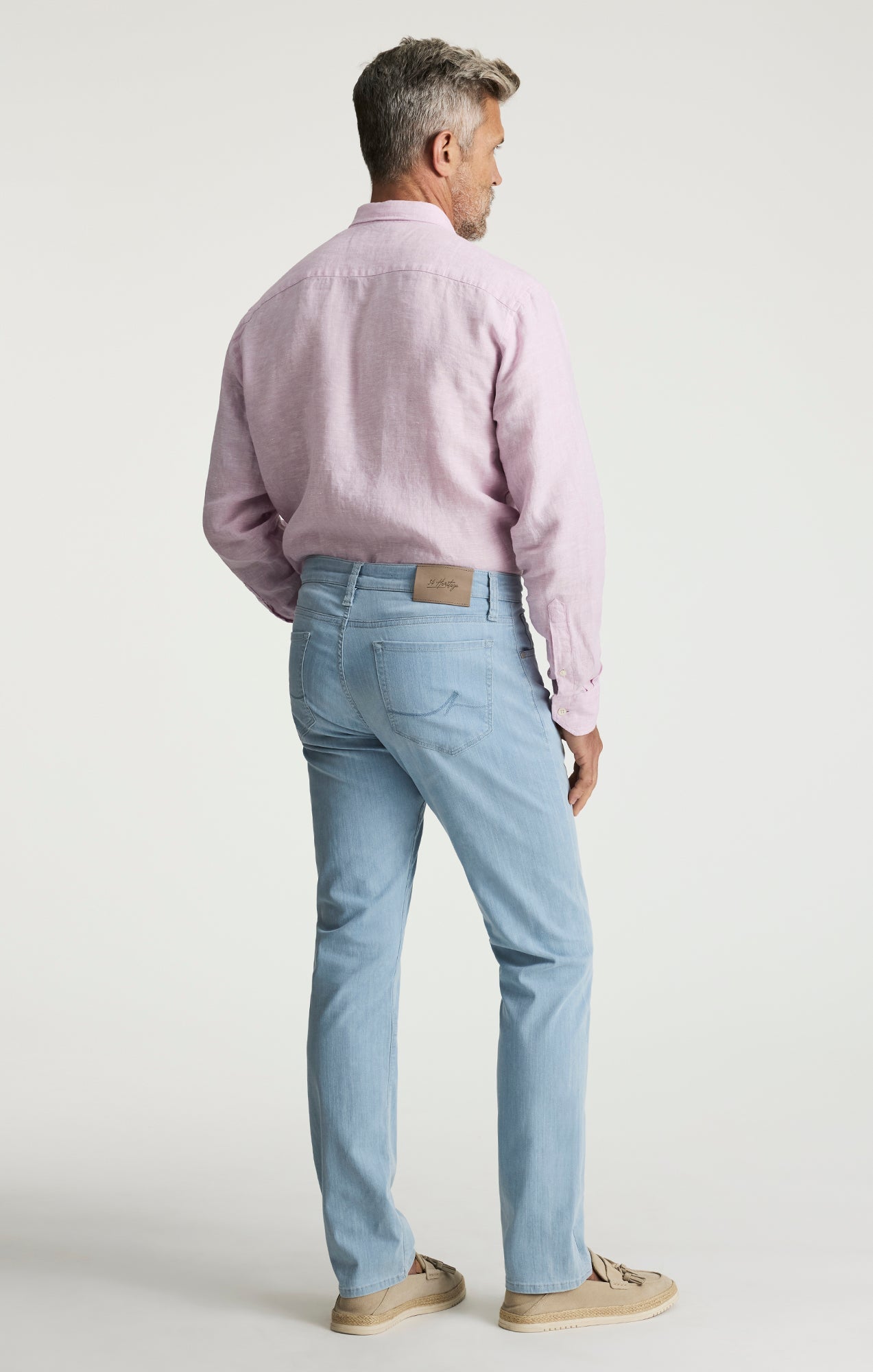 34 Heritage Courage Straight Leg Jeans In Bleach Kona
