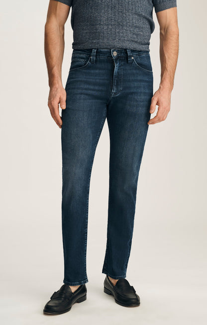 34 Heritage Courage Straight Leg Jeans In Deep Brushed Aerodenim