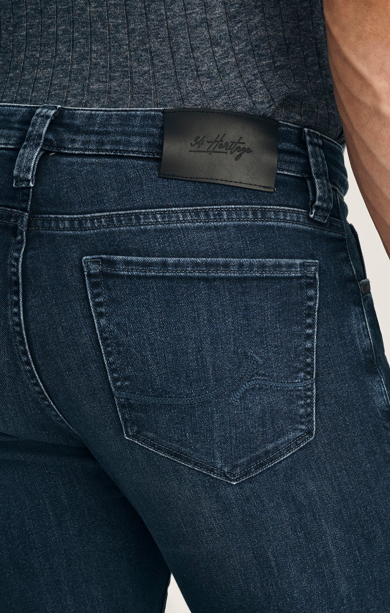 34 Heritage Courage Straight Leg Jeans In Deep Brushed Aerodenim