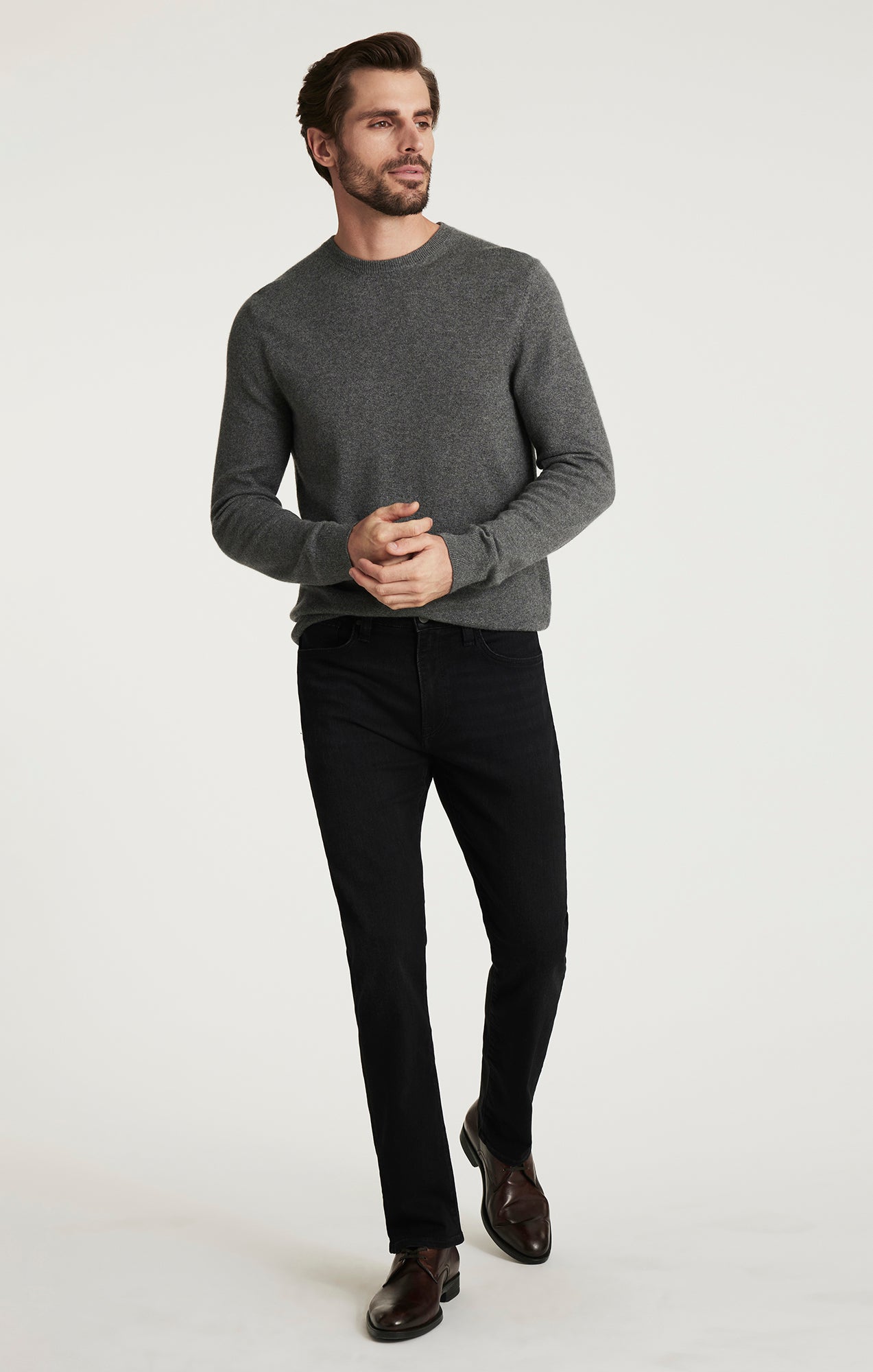 34 Heritage Courage Straight Leg Jeans in Smoke Organic Ultra