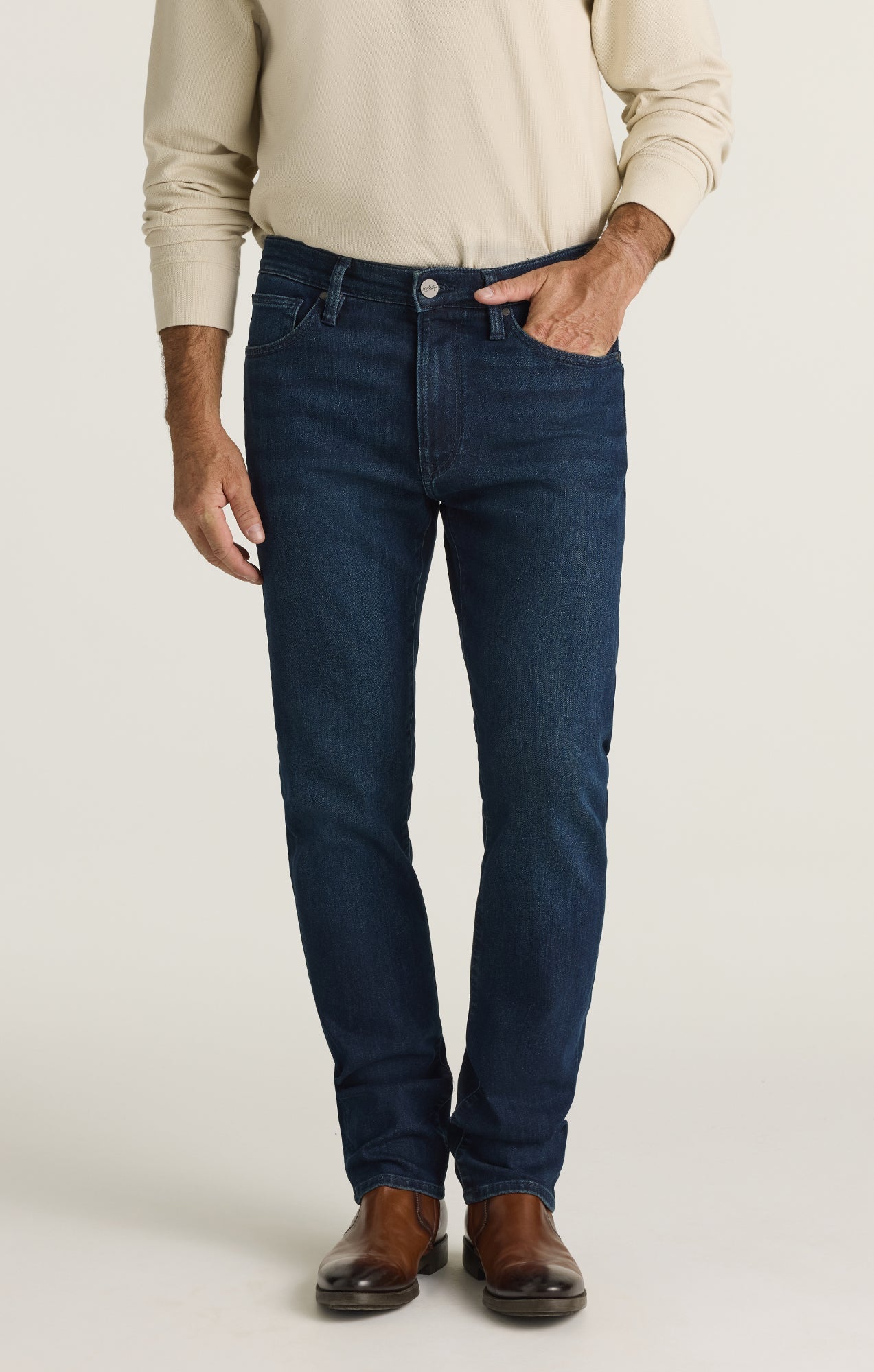 34 Heritage Courage Straight Leg Jeans in Rinse Brushed Aerodenim