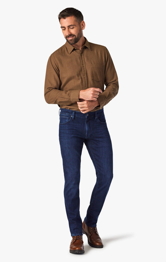 34 Heritage 34 Heritage Cool Mid-Rise Tapered Leg Jeans In Dark Midnight Brushed Urban