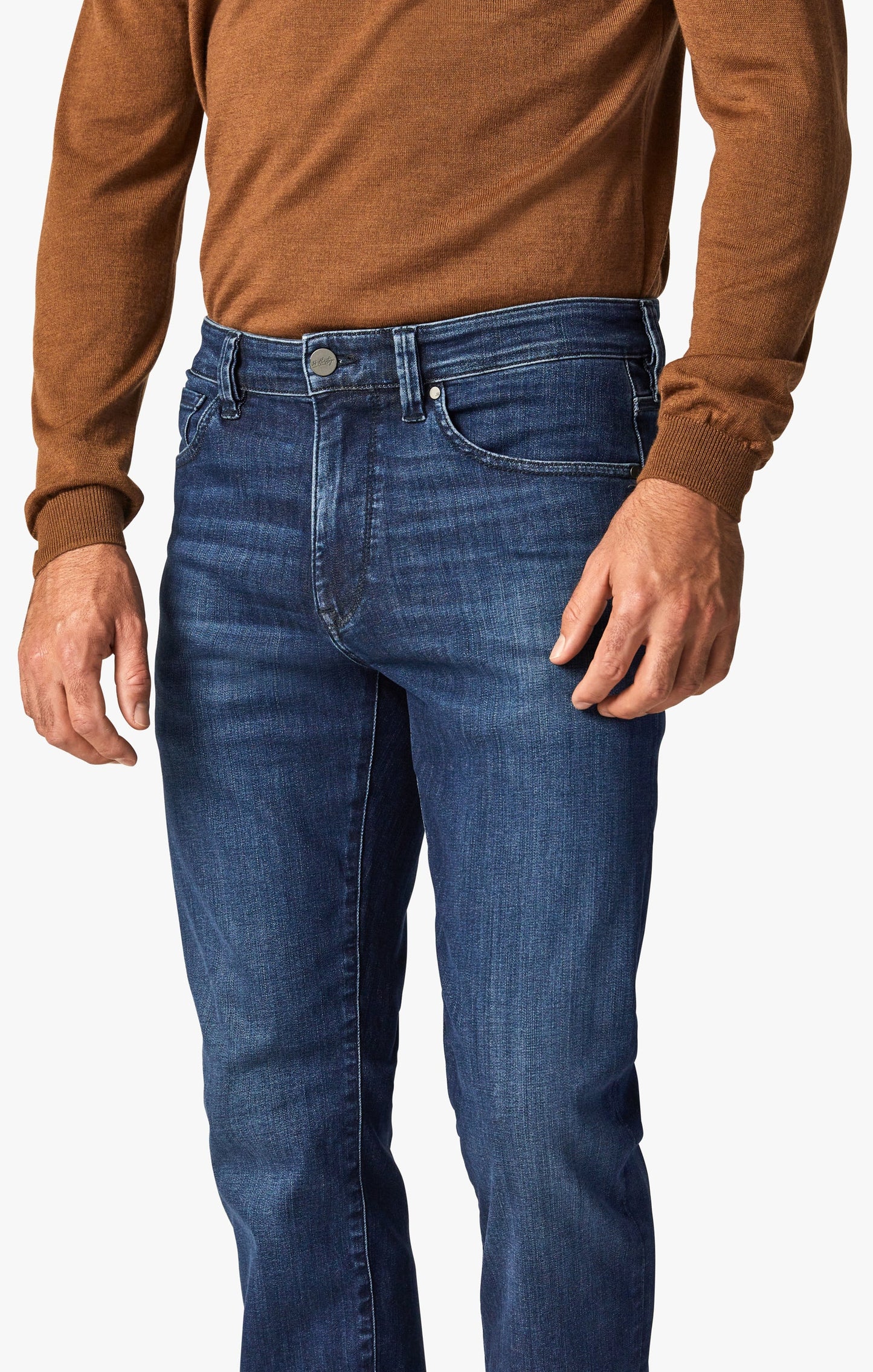 34 Heritage Cool Mid-Rise Tapered Leg Jeans In Dark Urban