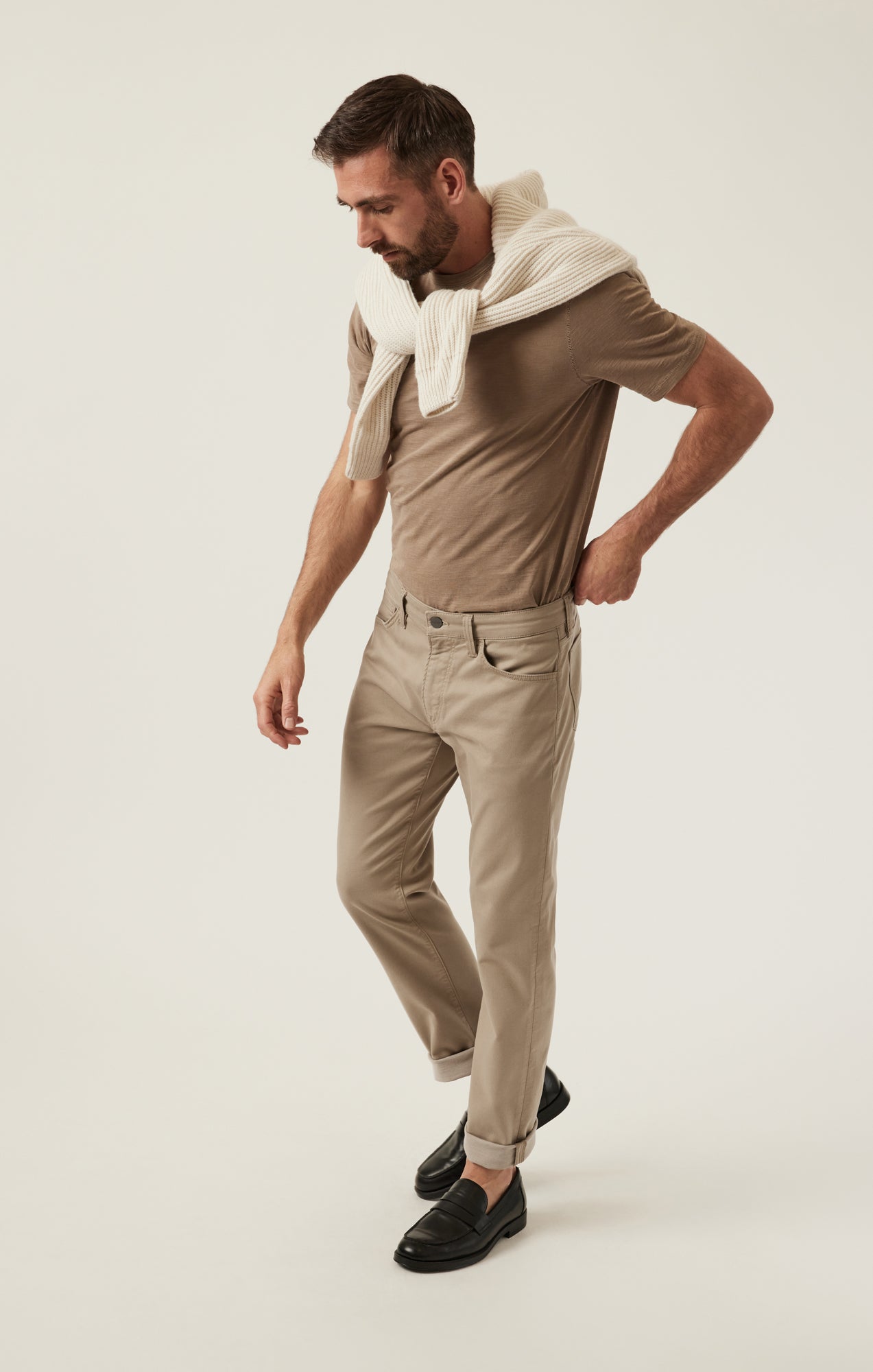 34 Heritage Charisma Relaxed Straight Pants in Sand Coolmax