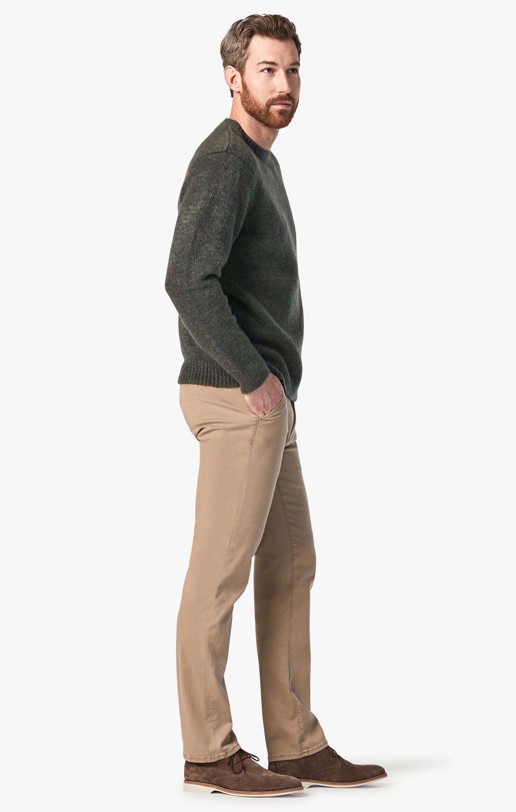 34 Heritage Charisma Relaxed Straight Chino In Khaki Twill