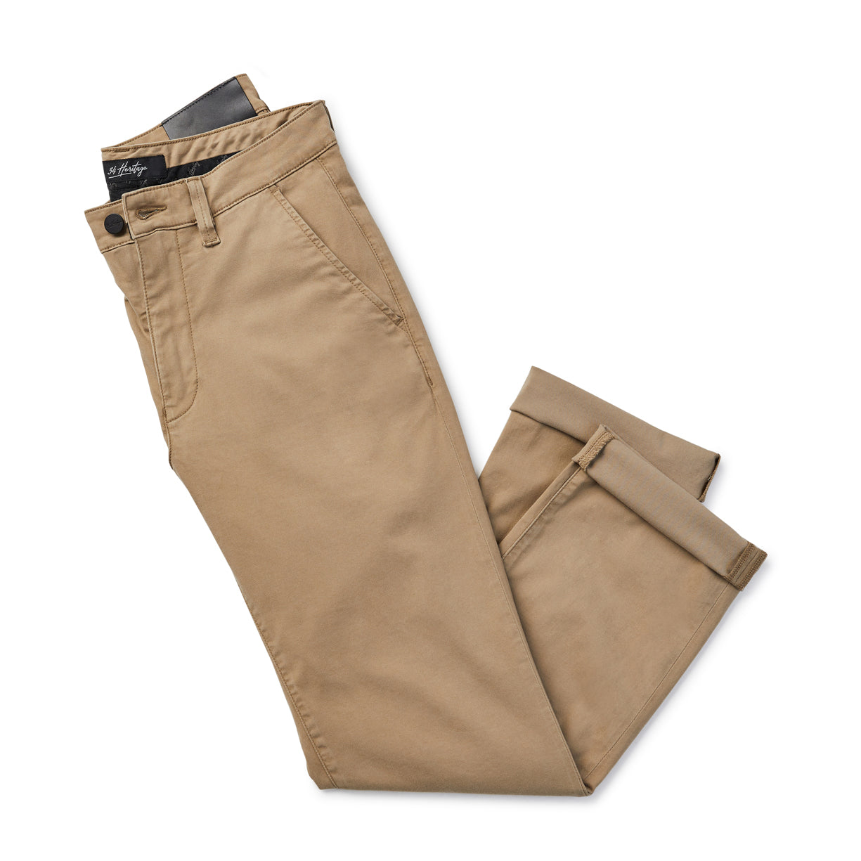 34 Heritage Charisma Relaxed Straight Chino In Khaki Twill