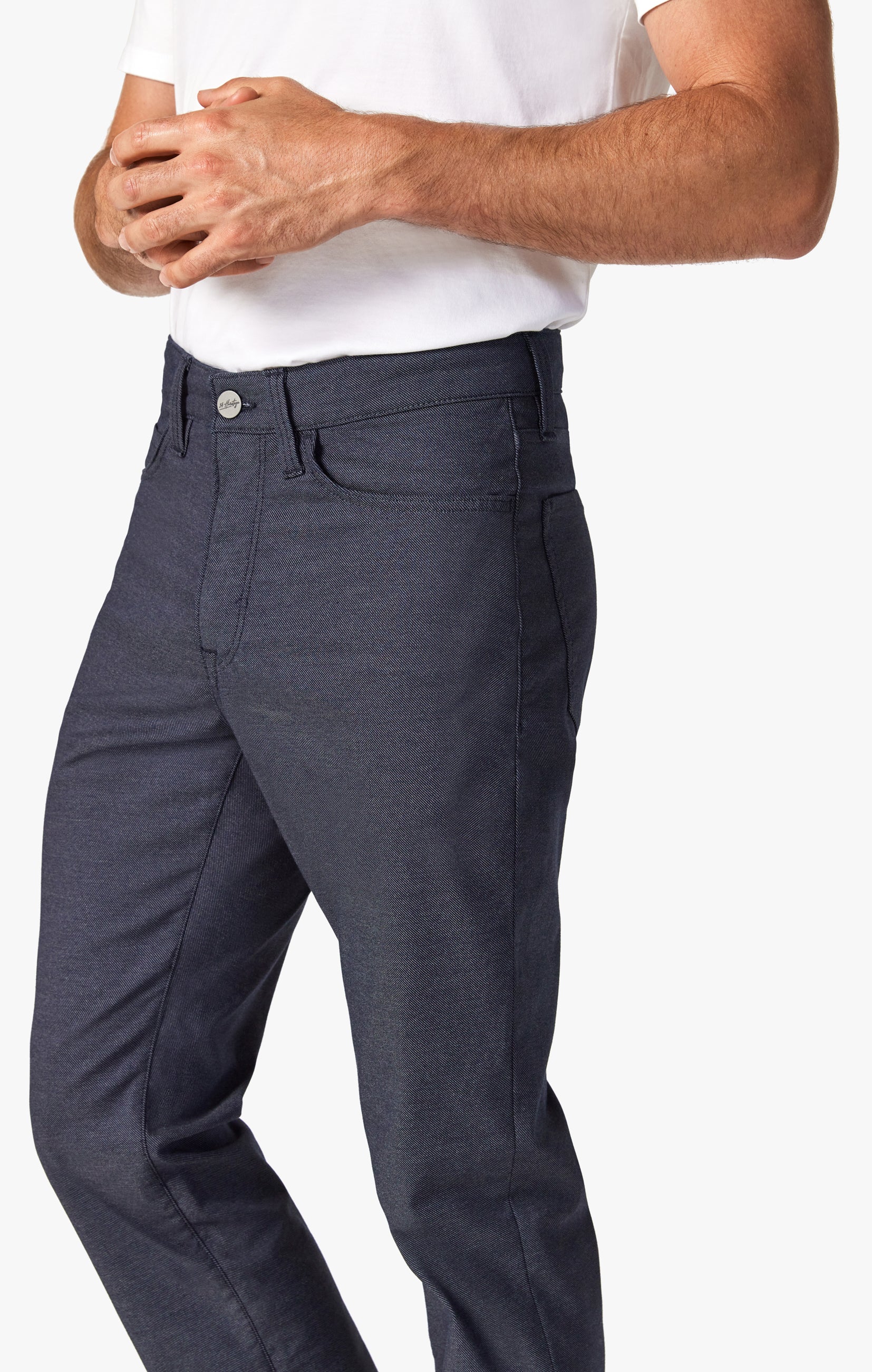 34 Heritage Charisma Relaxed Straight Pants In Navy Coolmax