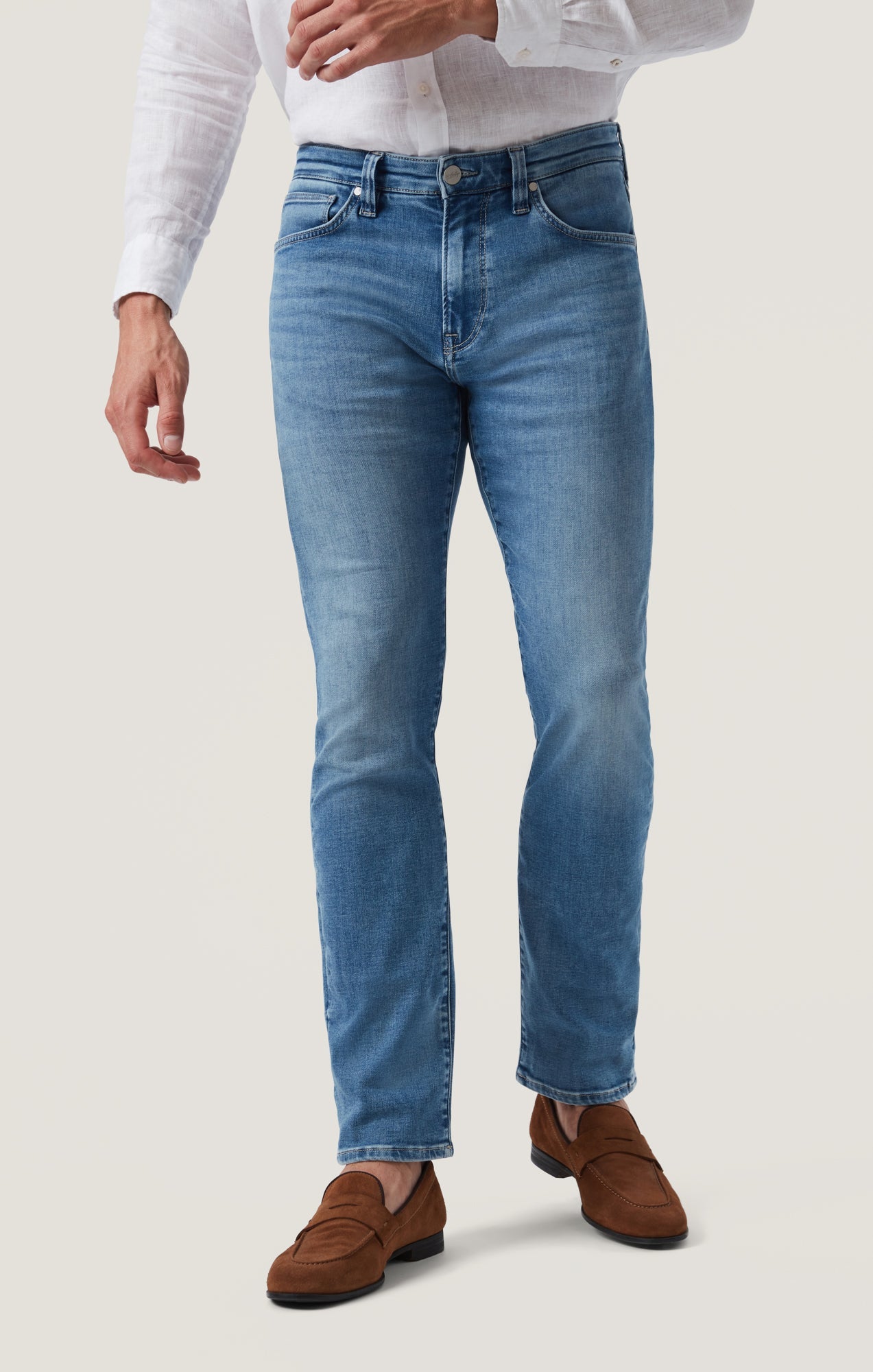 34 Heritage Charisma Relaxed Jeans in Mid Brushed Organic Ultra