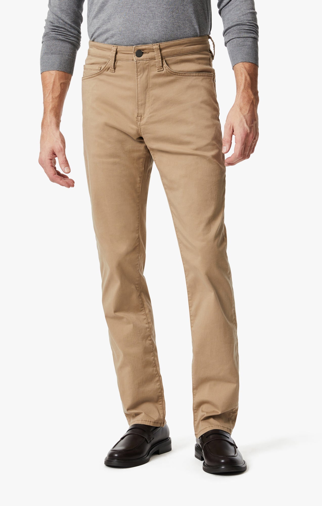 34 Heritage Charisma High Rise Straight Pants in Khaki Twill