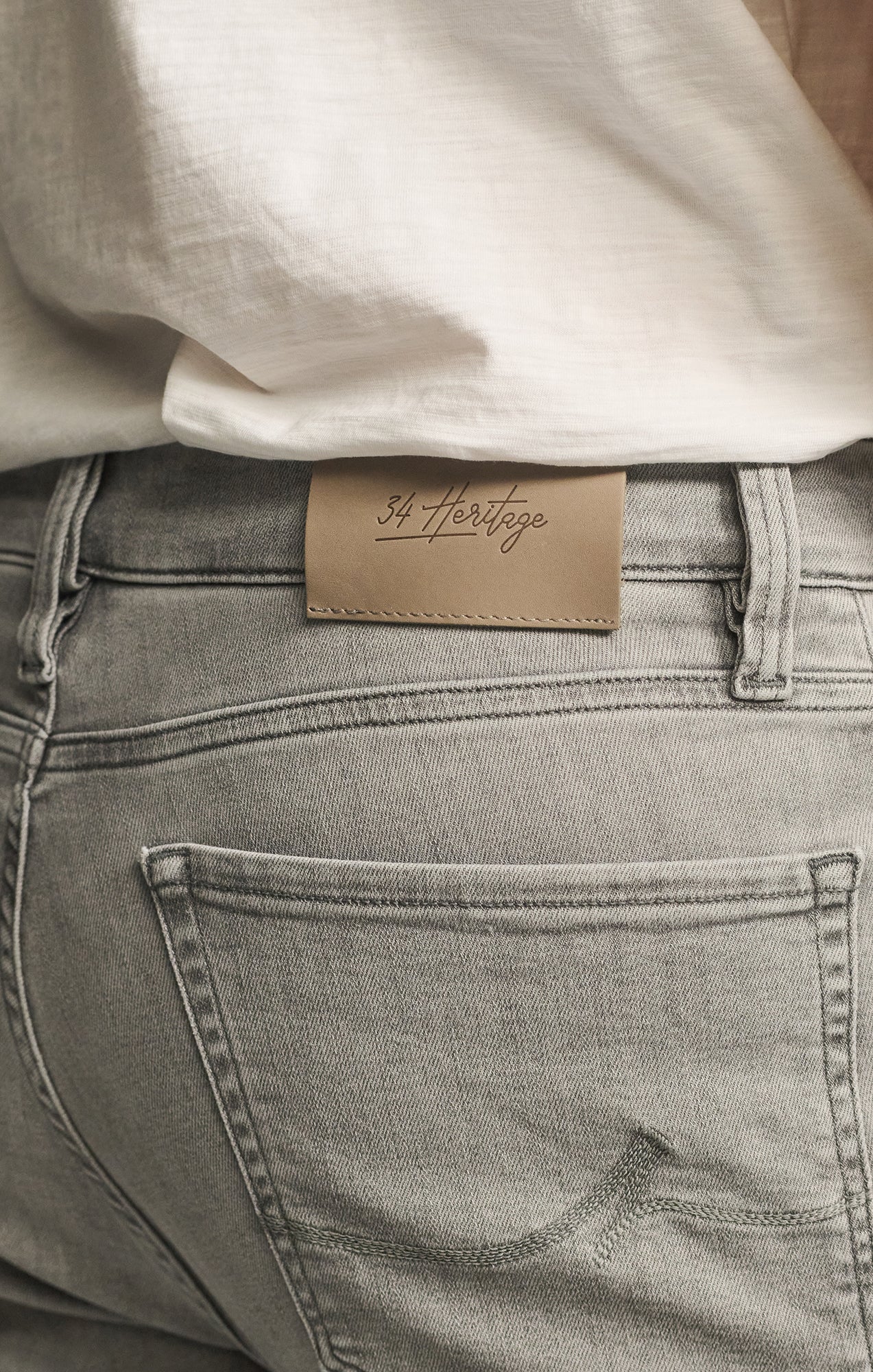 34 Heritage Charisma Relaxed Straight Jeans in Grey Organic Ultra