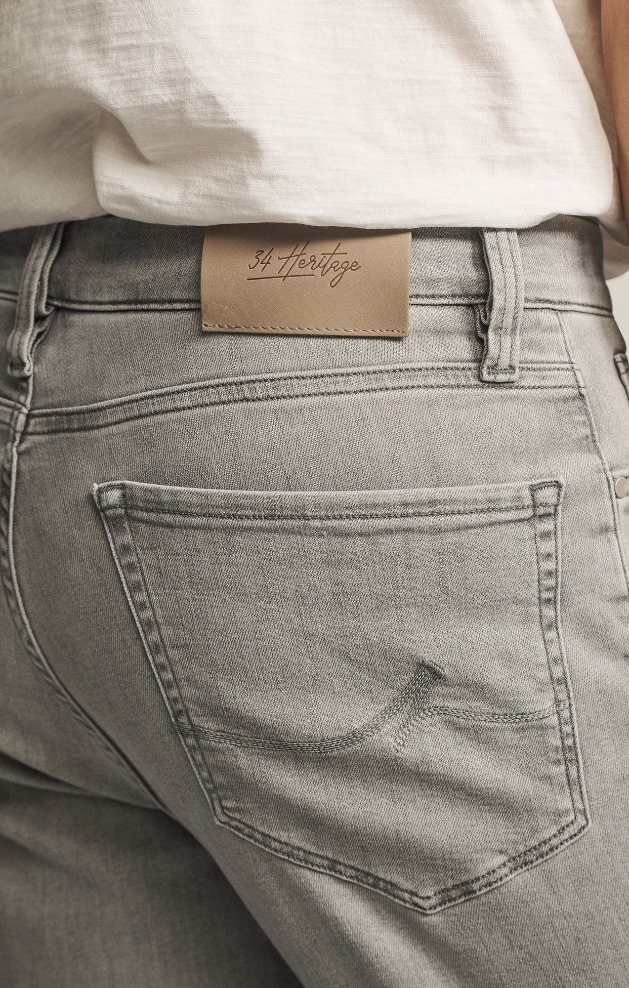 34 Heritage Charisma Relaxed Straight Jeans in Grey Organic Ultra