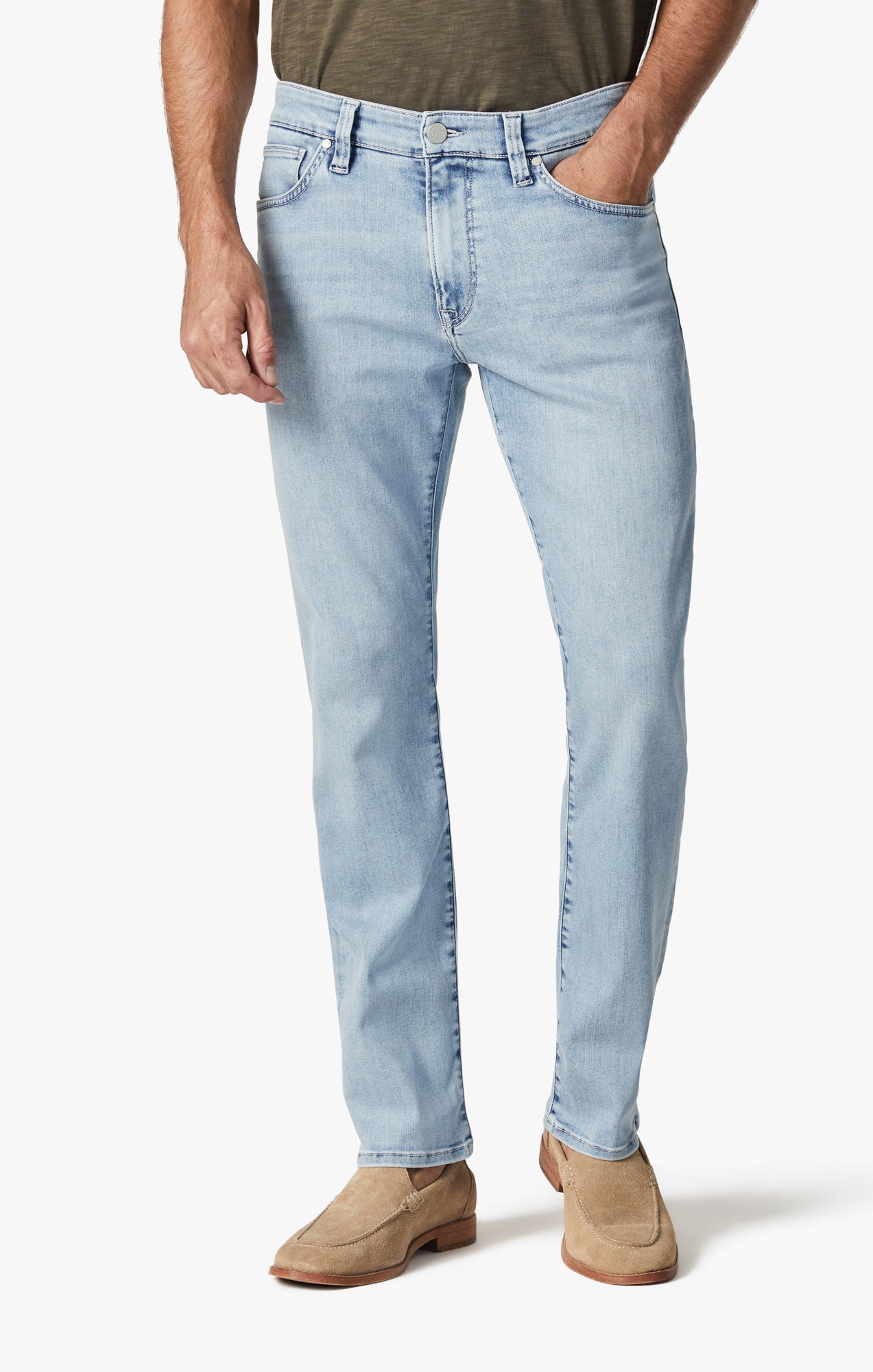 34 Heritage Courage Straight Leg Jeans In Bleached Urban