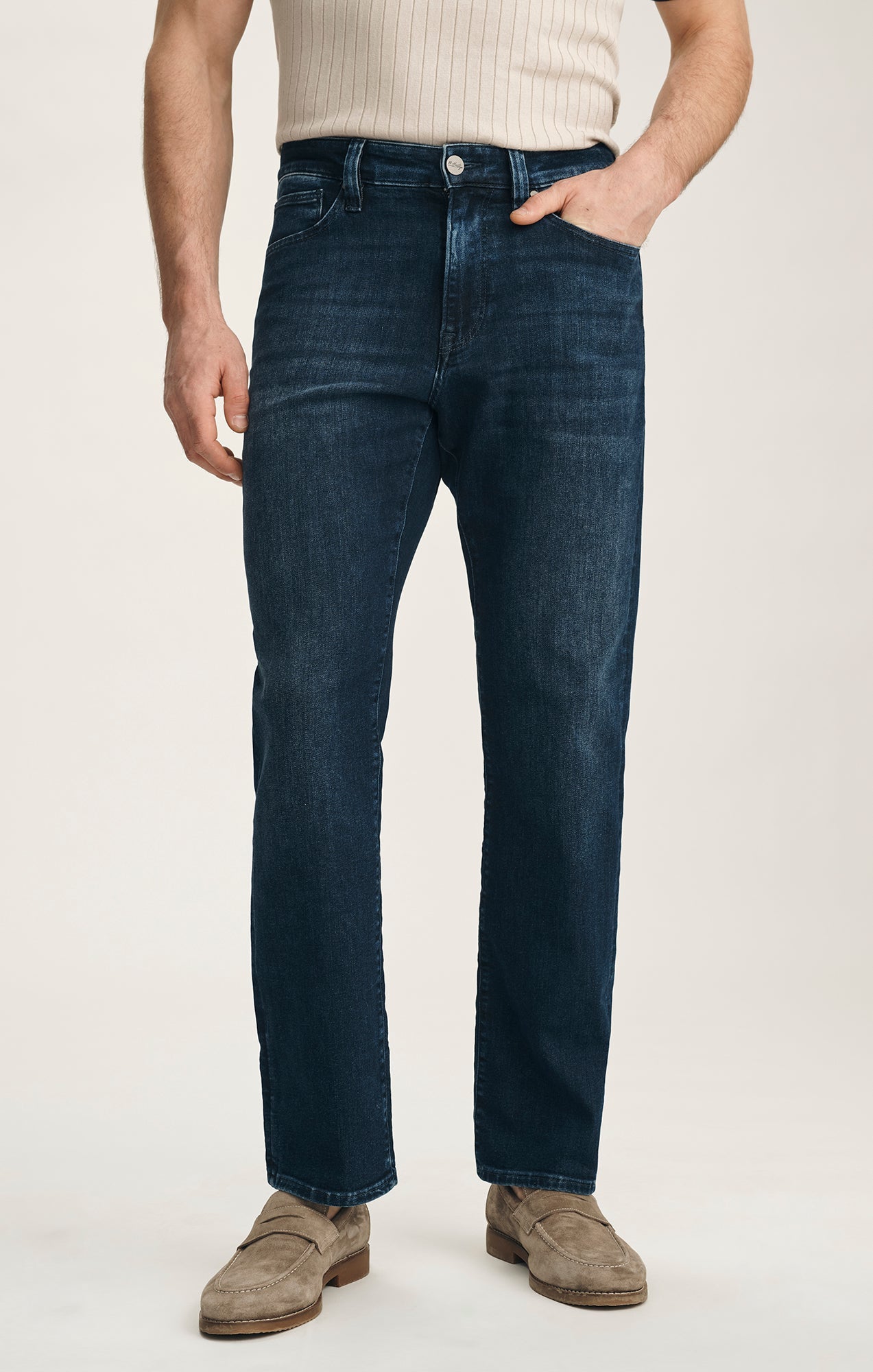 34 Heritage Charisma Relaxed Straight Jeans In Deep Brushed Aerodenim