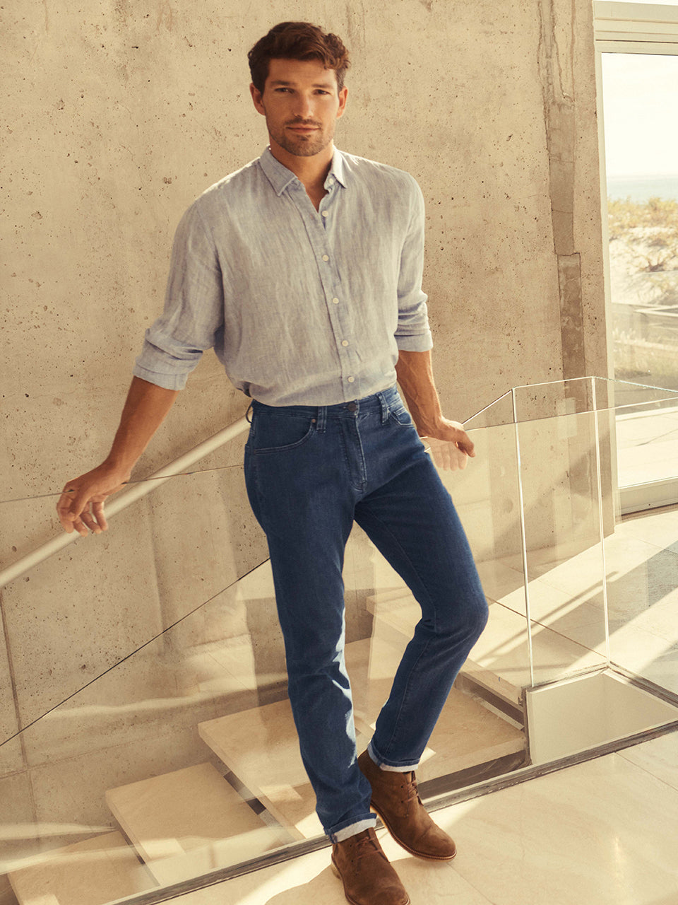 34 Heritage Courage Straight Leg Jeans In Mid Kona
