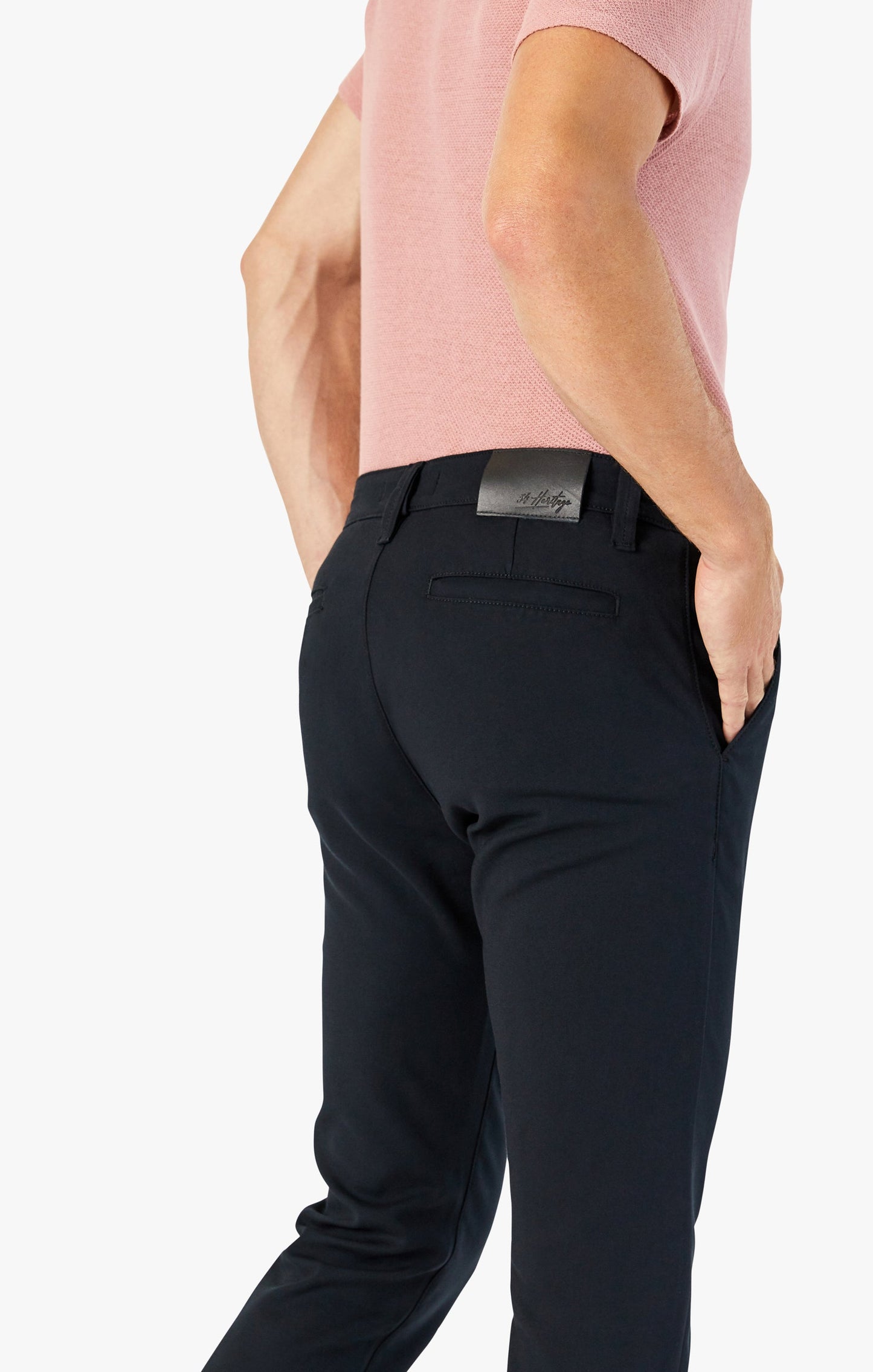 34 Heritage Verona Straight Leg Chino Pants In Black High Flyer