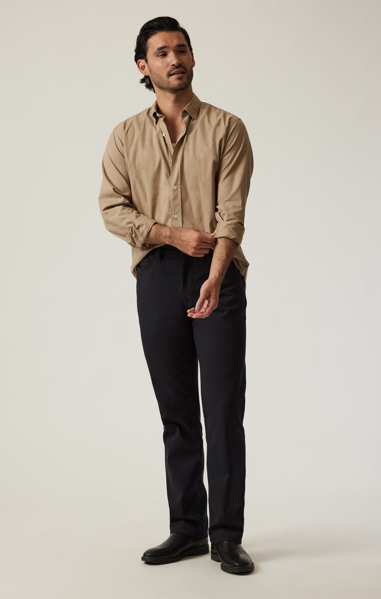 34 Heritage Charisma Relaxed Straight Pants in Black High Flyer
