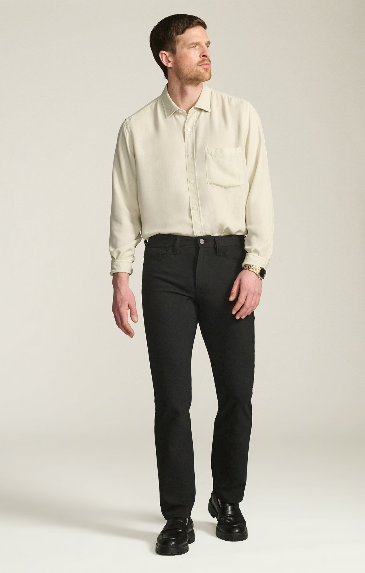 34 Heritage Charisma Relaxed Straight Pants in Black Commuter