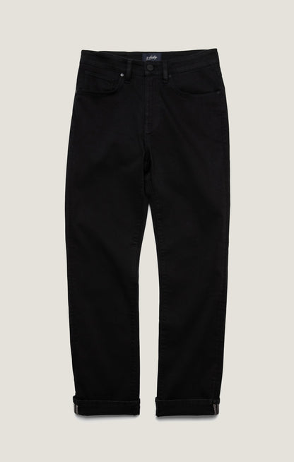34 Heritage Charisma Relaxed Straight Pants in Black Siena