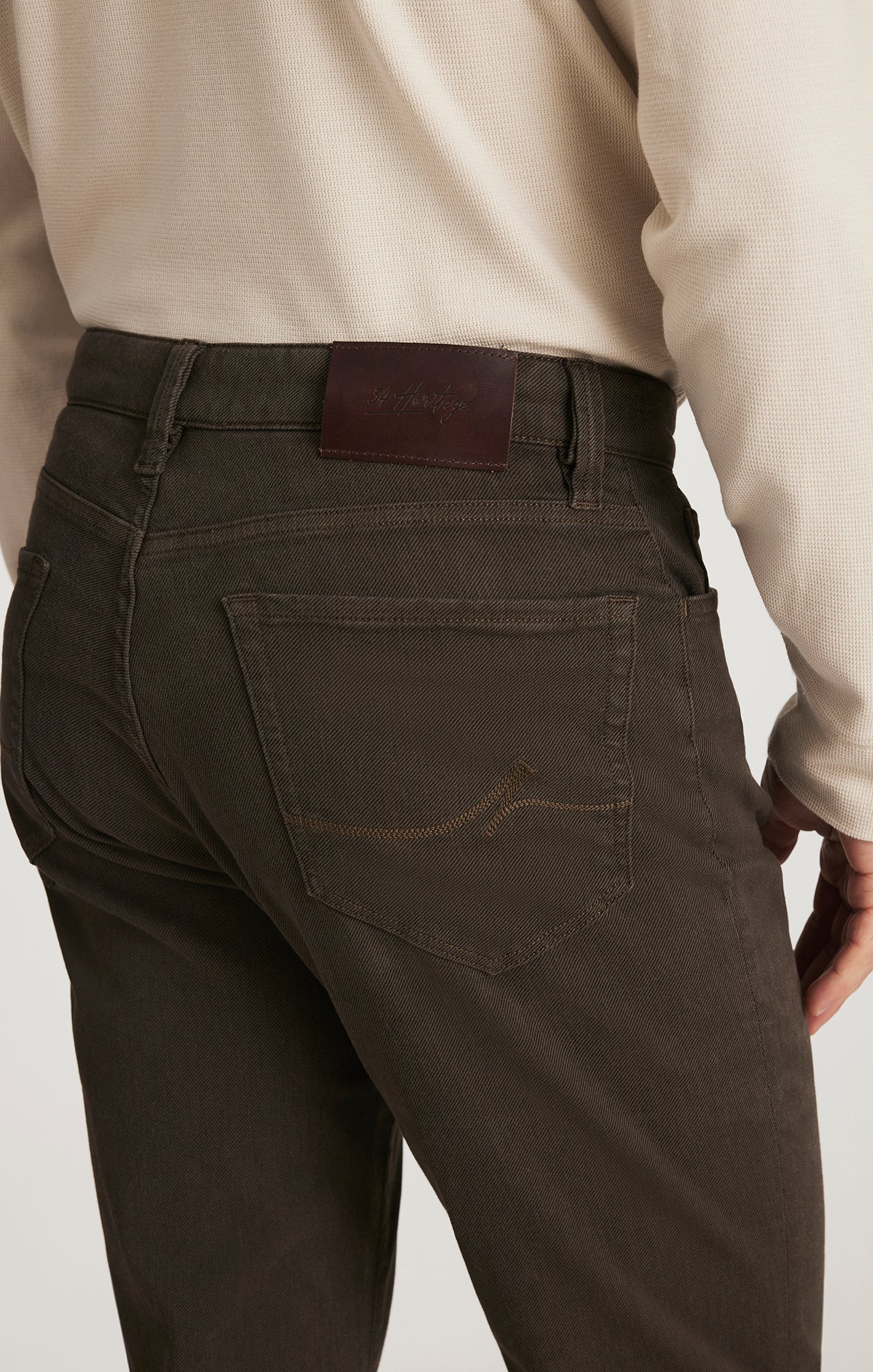 34 Heritage Charisma Relaxed Straight Pants in Brown Diagonal