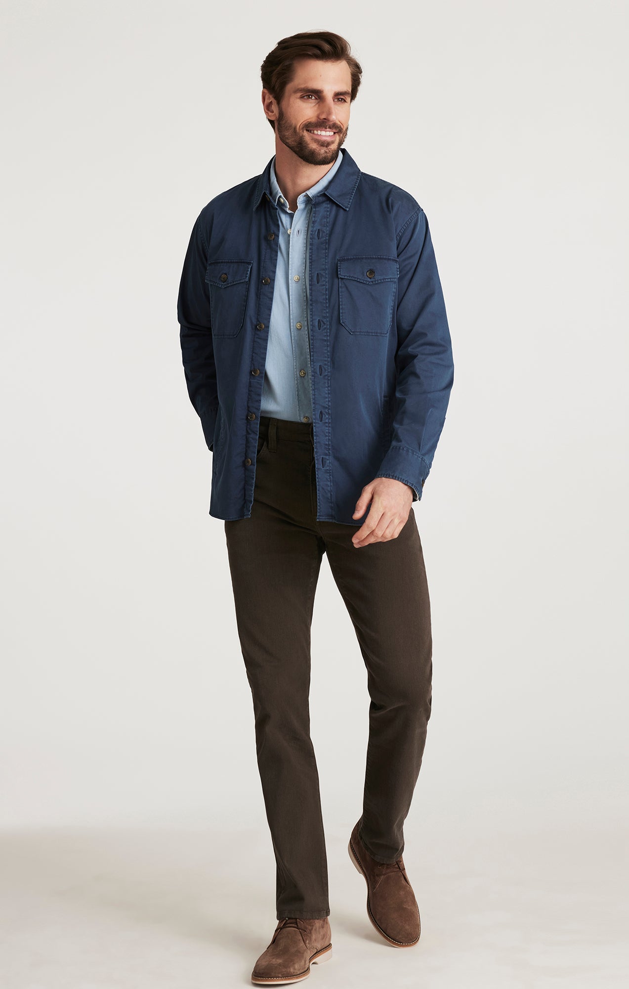 34 Heritage Courage Straight Leg Pants in Brown Diagonal