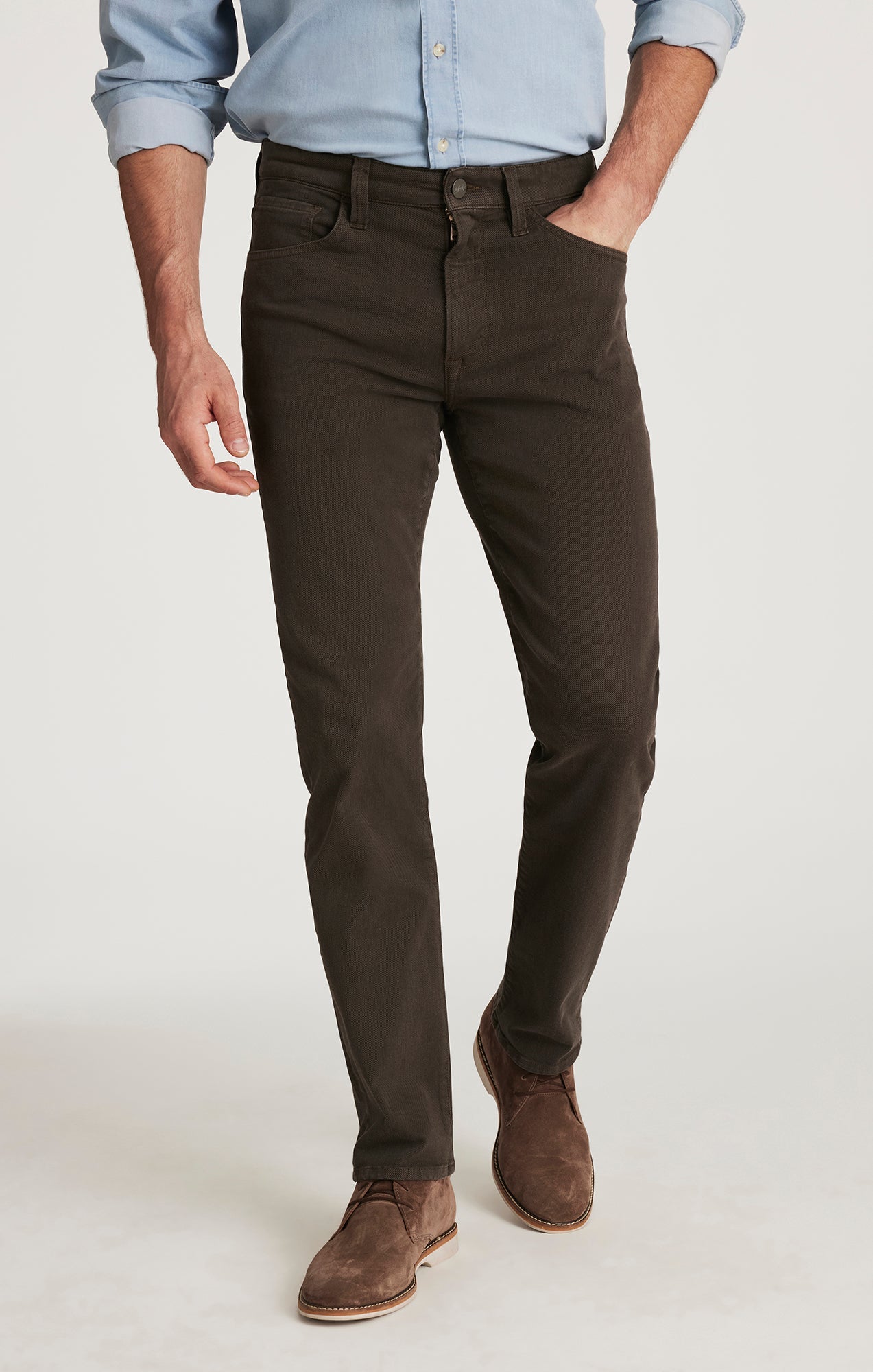 34 Heritage Courage Straight Leg Pants in Brown Diagonal