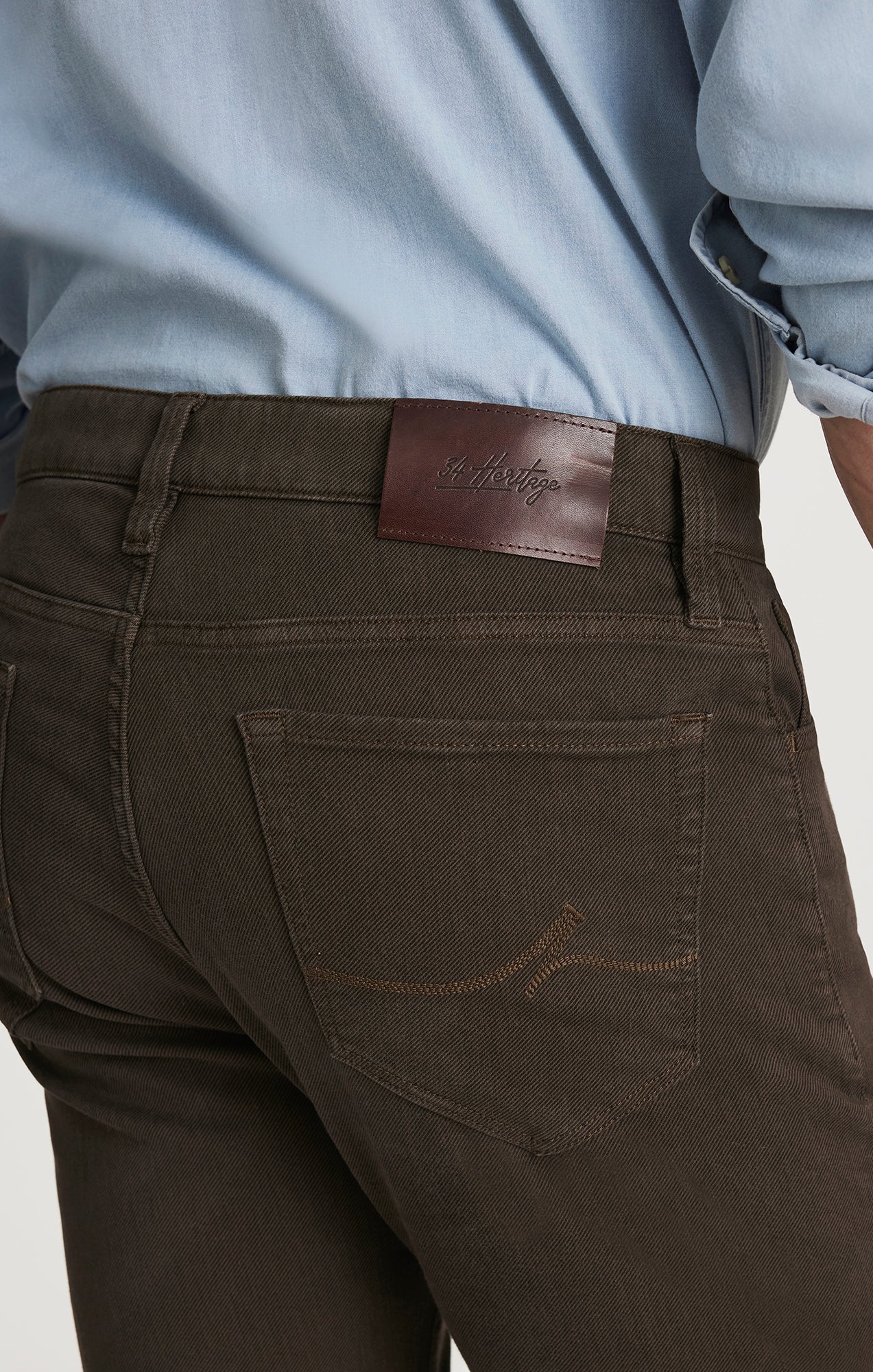 34 Heritage Courage Straight Leg Pants in Brown Diagonal