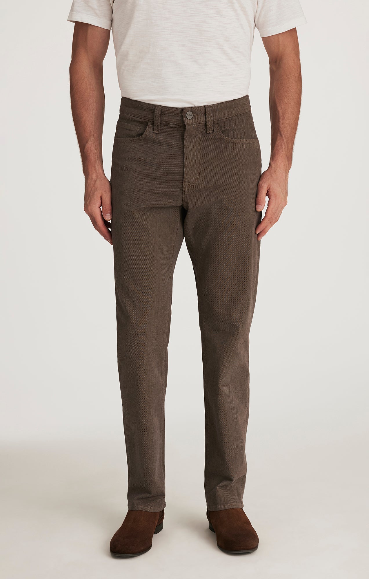 34 Heritage Charisma Relaxed Straight Pants in Coffee Diagonal
