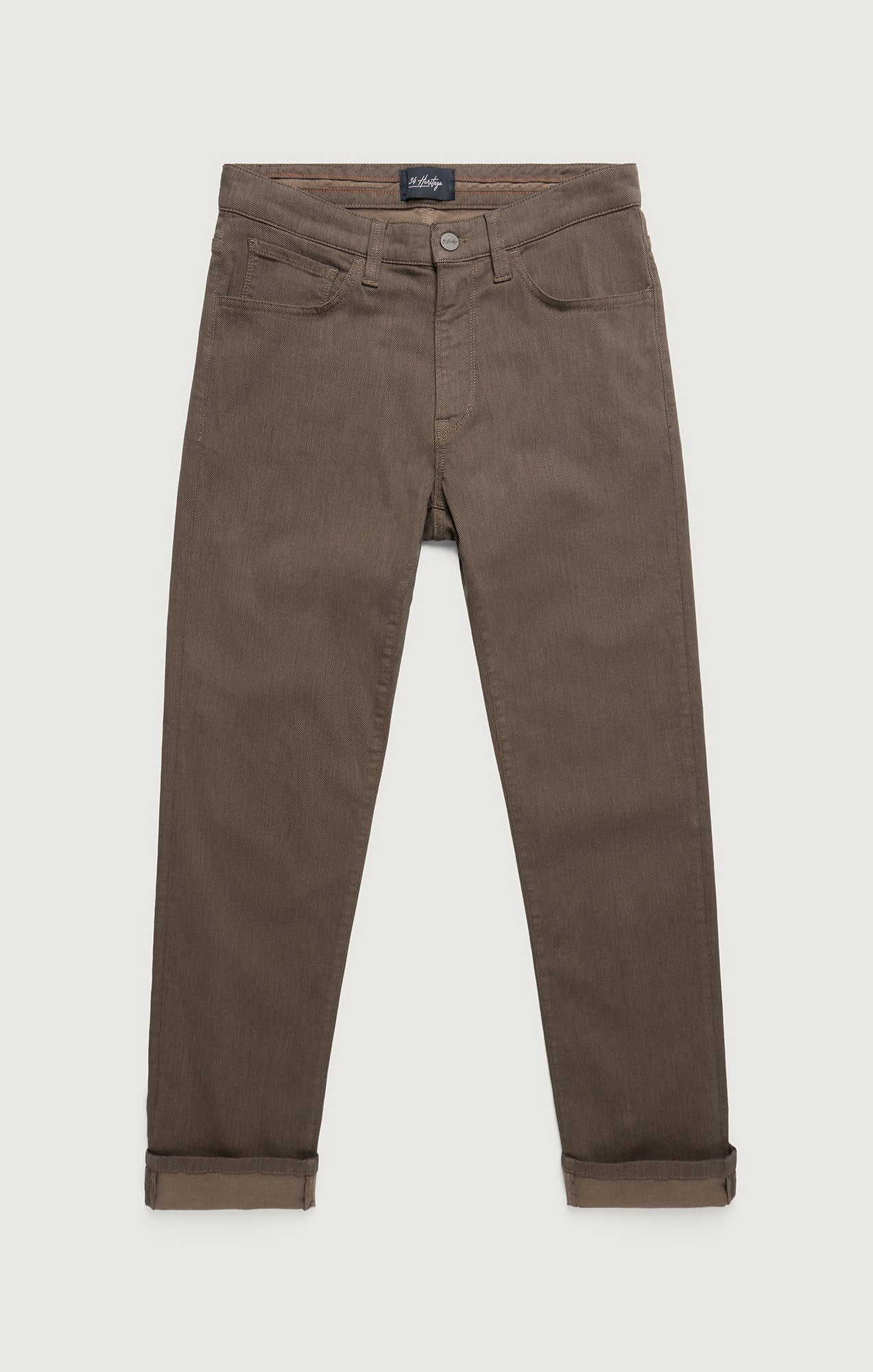 34 Heritage Charisma Relaxed Straight Pants in Coffee Diagonal