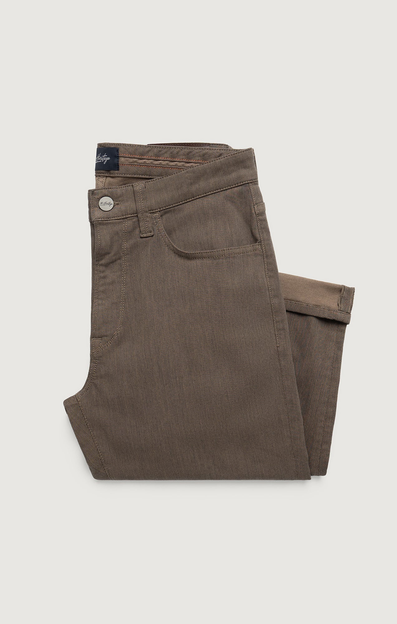 34 Heritage Charisma Relaxed Straight Pants in Coffee Diagonal