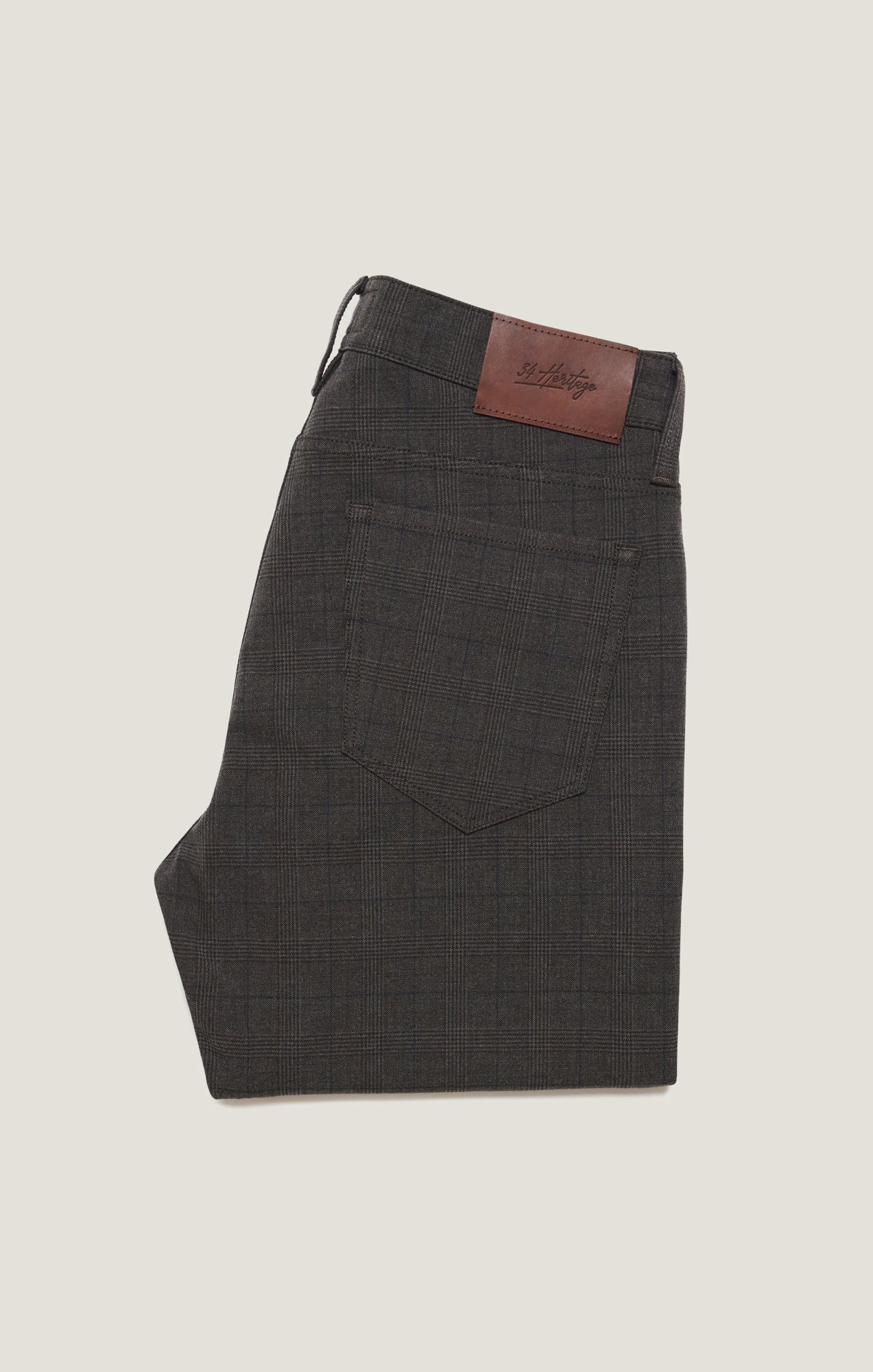 34 Heritage Courage Straight Leg Pants in Brown Elite Check