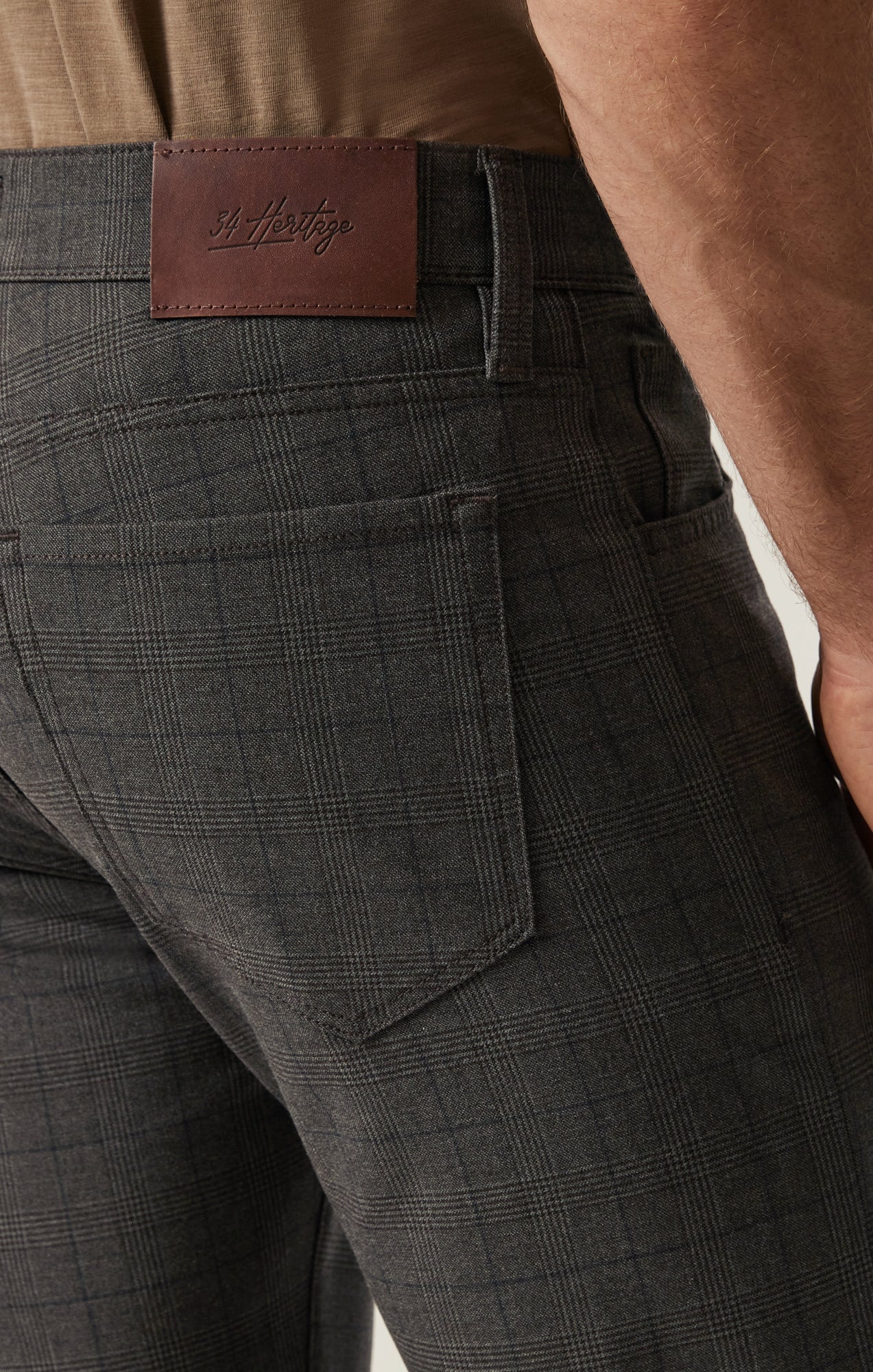 34 Heritage Courage Straight Leg Pants in Brown Elite Check