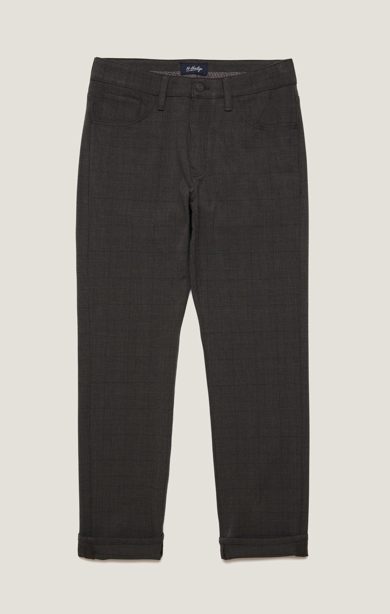 34 Heritage Courage Straight Leg Pants in Brown Elite Check
