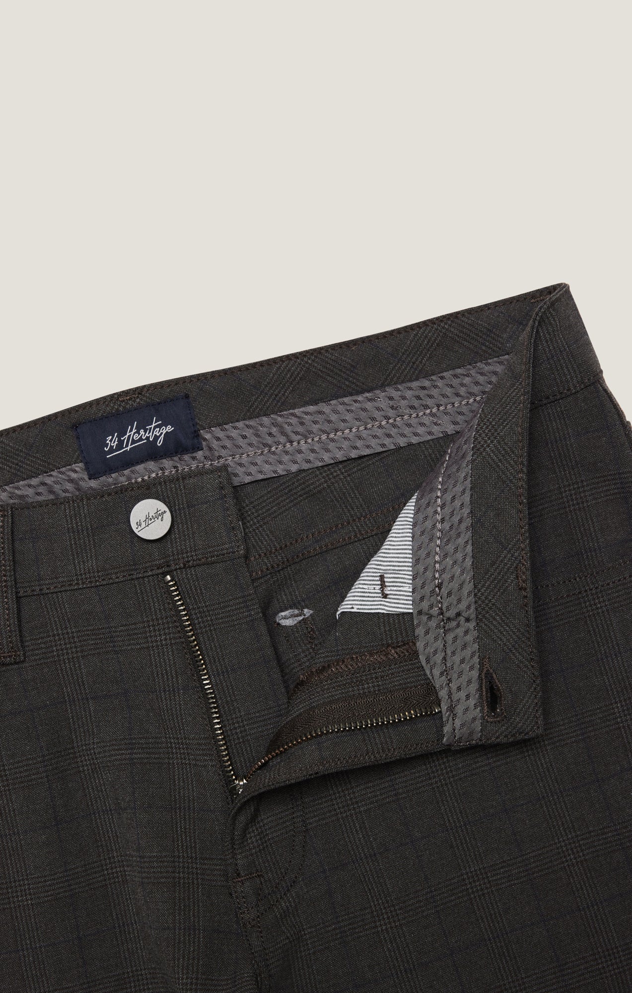 34 Heritage Courage Straight Leg Pants in Brown Elite Check
