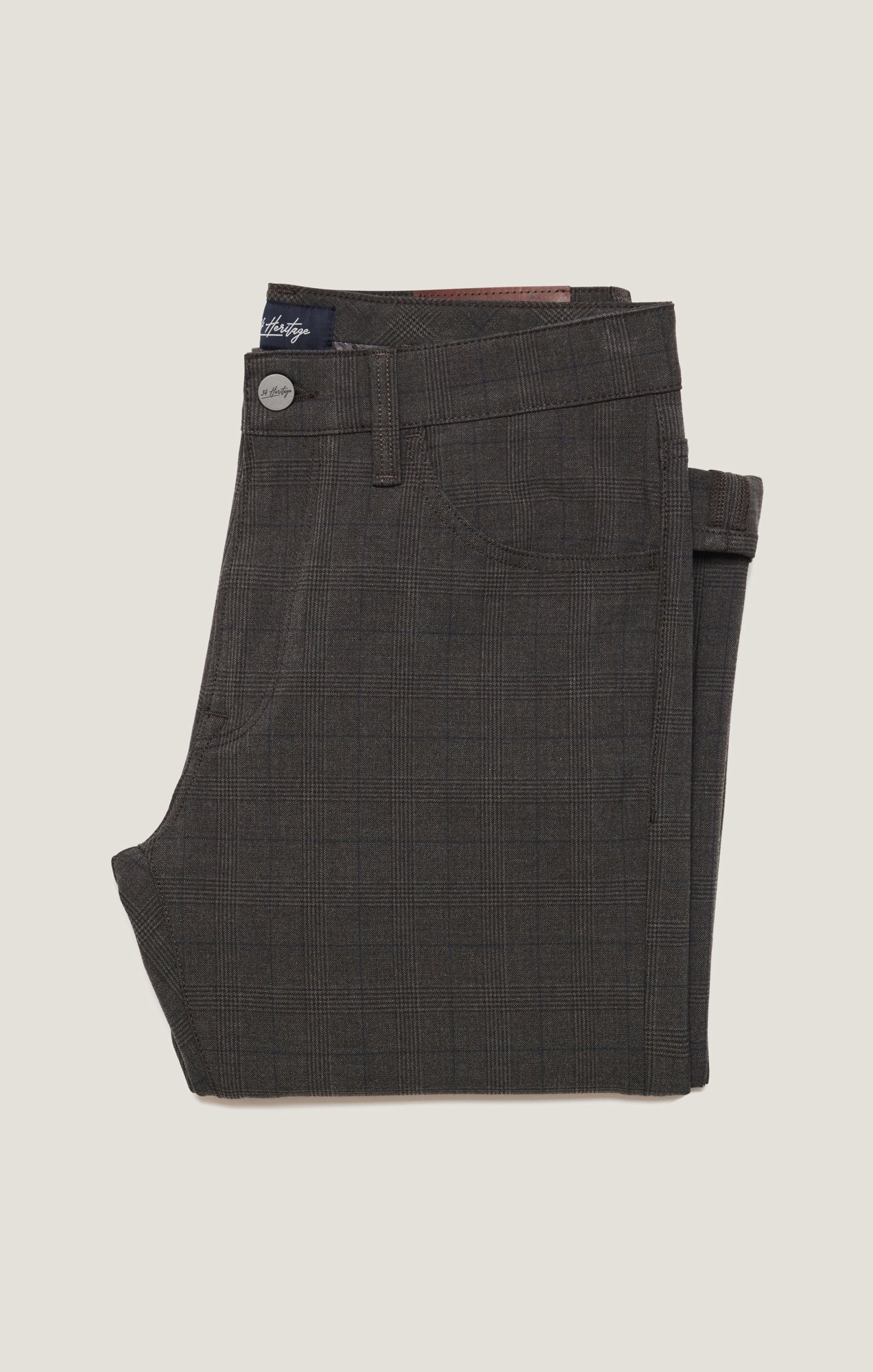 34 Heritage Courage Straight Leg Pants in Brown Elite Check