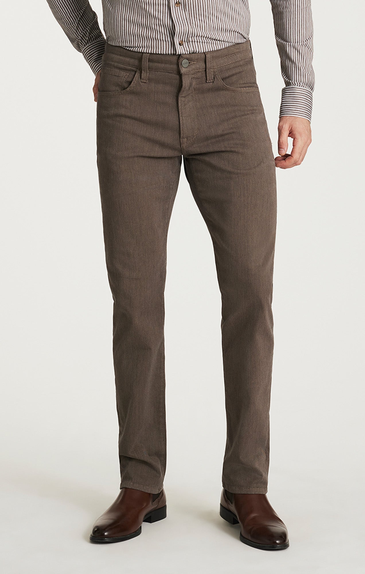 34 Heritage Courage Straight Leg Pants in Coffee Diagonal