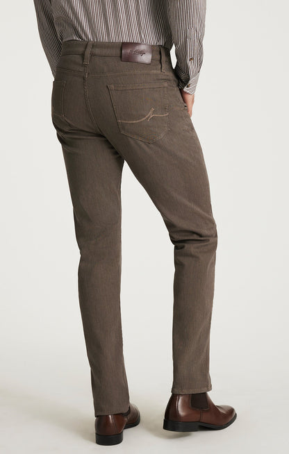 34 Heritage Courage Straight Leg Pants in Coffee Diagonal