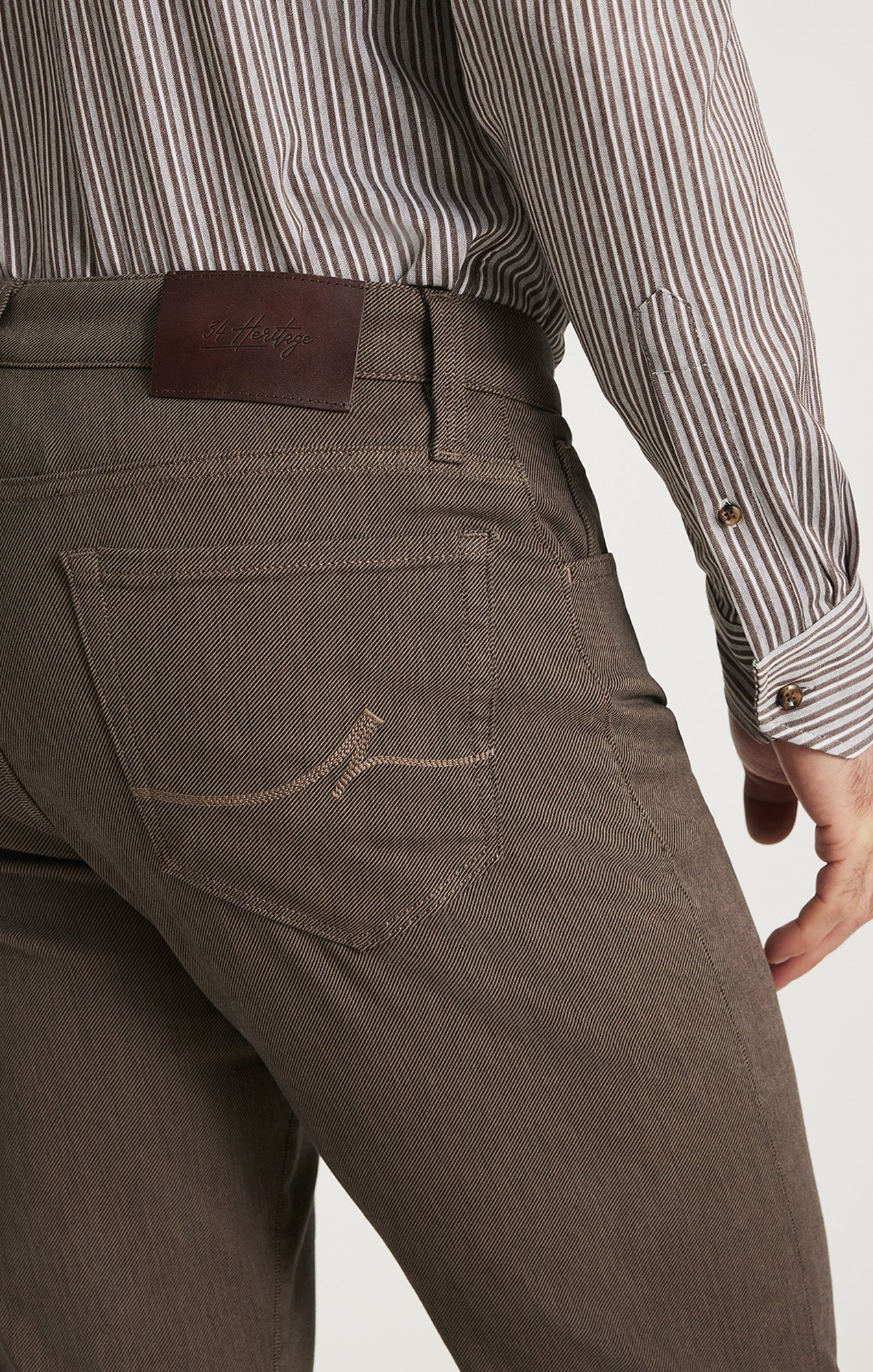 34 Heritage Courage Straight Leg Pants in Coffee Diagonal