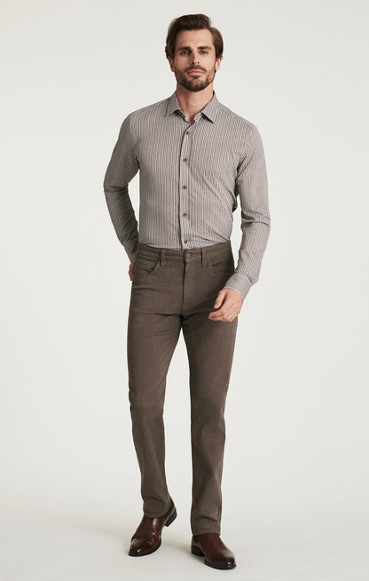34 Heritage Courage Straight Leg Pants in Coffee Diagonal