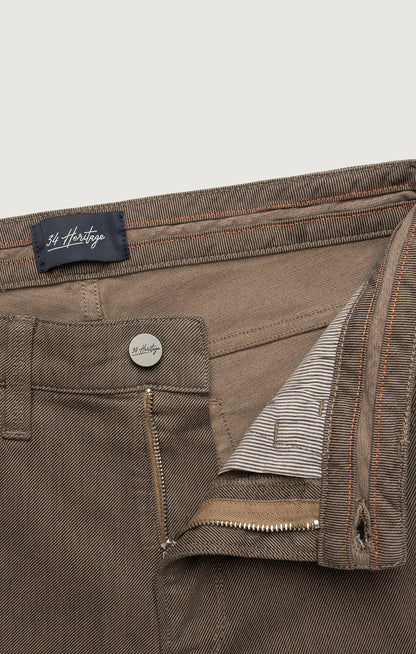 34 Heritage Courage Straight Leg Pants in Coffee Diagonal