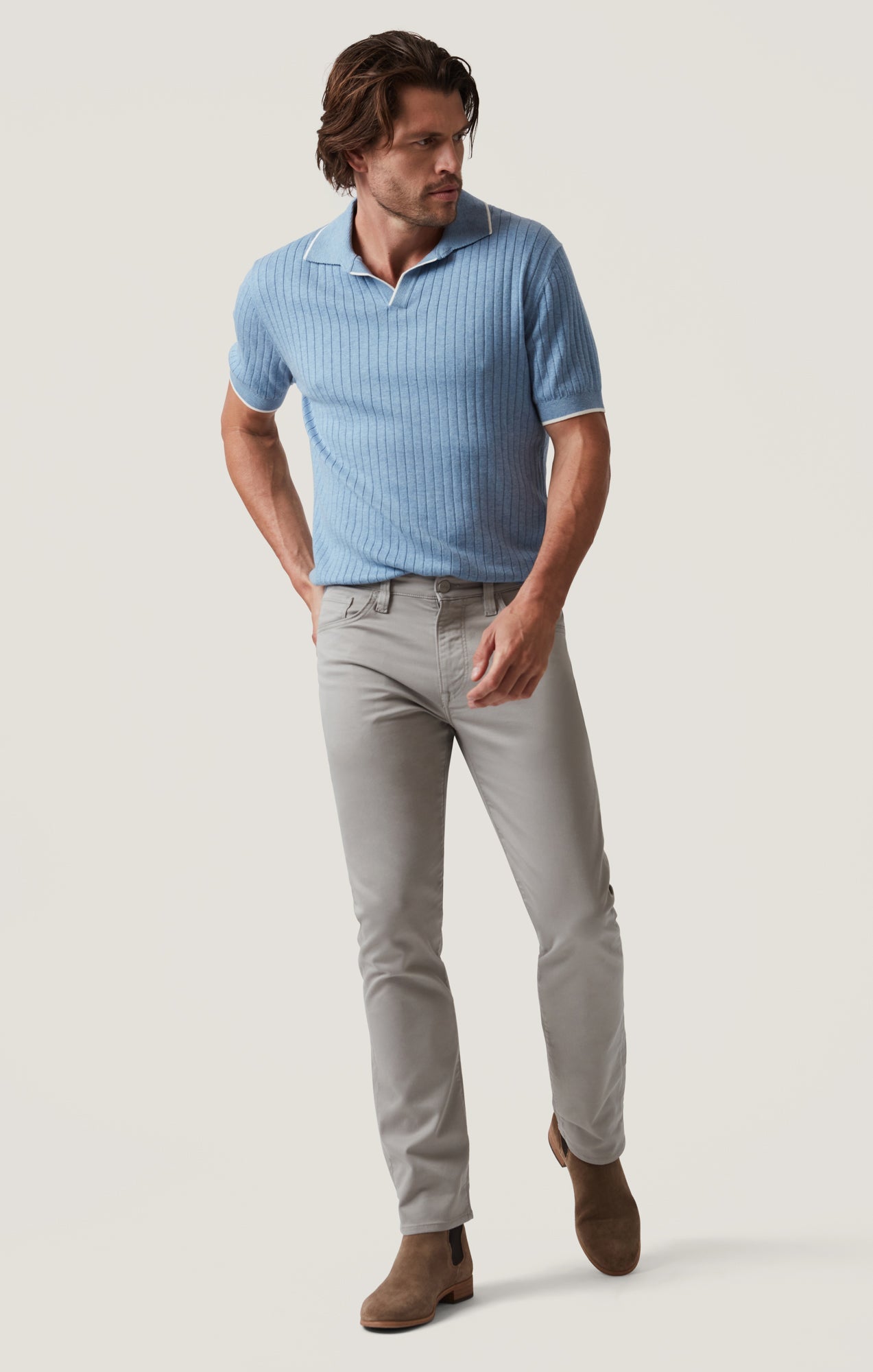 34 Heritage Courage Straight Leg Pants in Platinum Coolmax