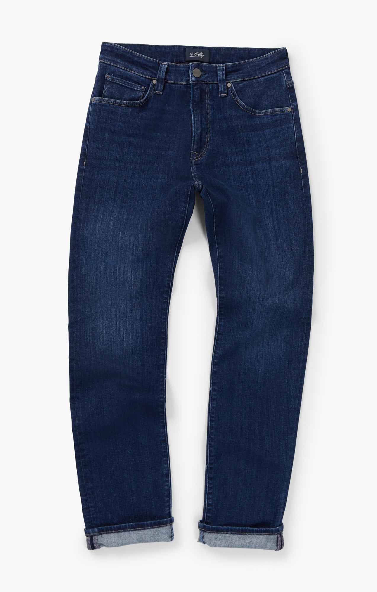 34 Heritage Courage Straight Leg Jeans In Deep Brushed Organic