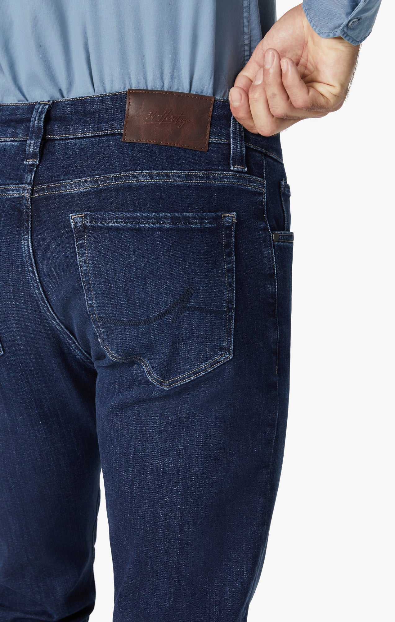 34 Heritage Courage Straight Leg Jeans In Deep Brushed Organic