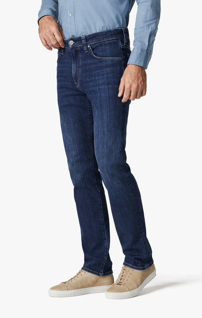 34 Heritage Courage Straight Leg Jeans In Deep Brushed Organic